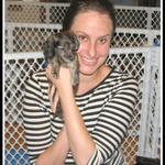 Erika and "Rowsby", a cream brindle!